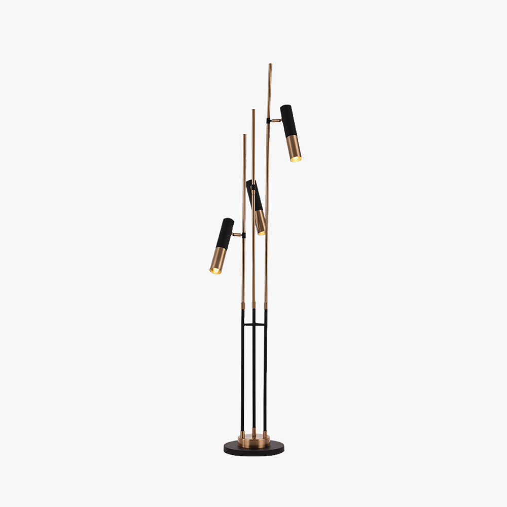 Salgado Modern Tall Metal 3 Bulb Floor Lamp, Black — product view 3