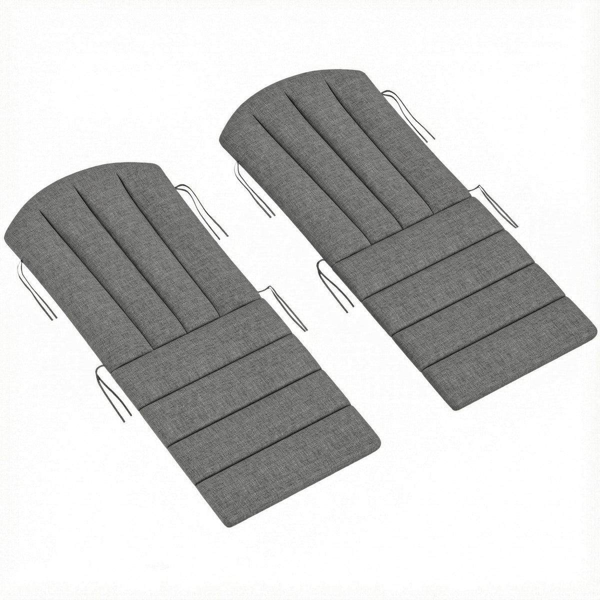 2-Piece Adirondack Chair Cushion Set with Ties, Outdoor Seat Cushions Dark Grey — product view 2