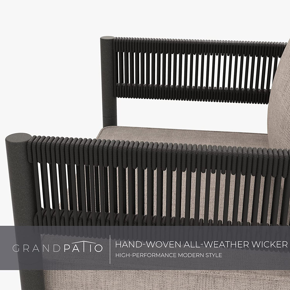 LOUNGE YARD 4-Seat Conversation Set, with Olefin Cushions and Nested Table, Patio Furniture for Backyard, Beige — product view 7