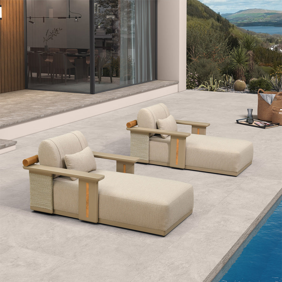 PURPLE LEAF Outdoor Chaise Lounge Chair Aluminum Patio Lounge Chair with Pillow Lounger Recliner Chiar for Beach Pool Lawn Tanning Lounge — product view 2