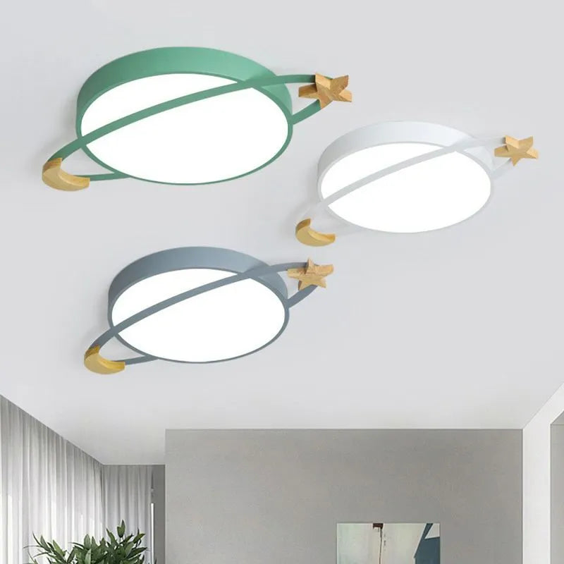 Arisha Modern Round Flush Mount Ceiling Light, Grey/White/Green — product view 7