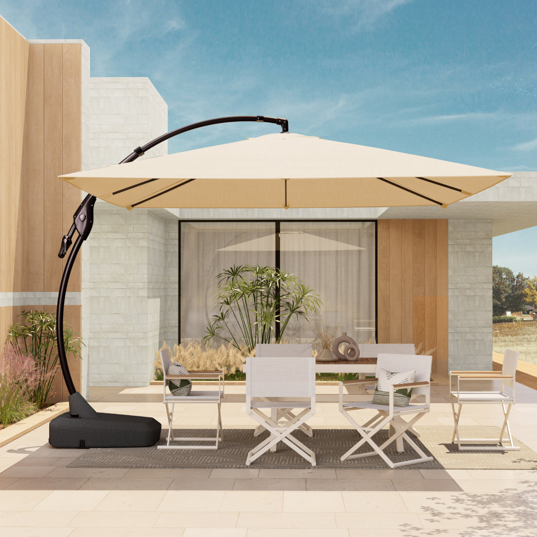 LOUNGE YARD 10X10 FT Sunbrella Cantilever Umbrella with Base and Umbrella Cover, Square Aluminum Patio Umbrella — product view 1