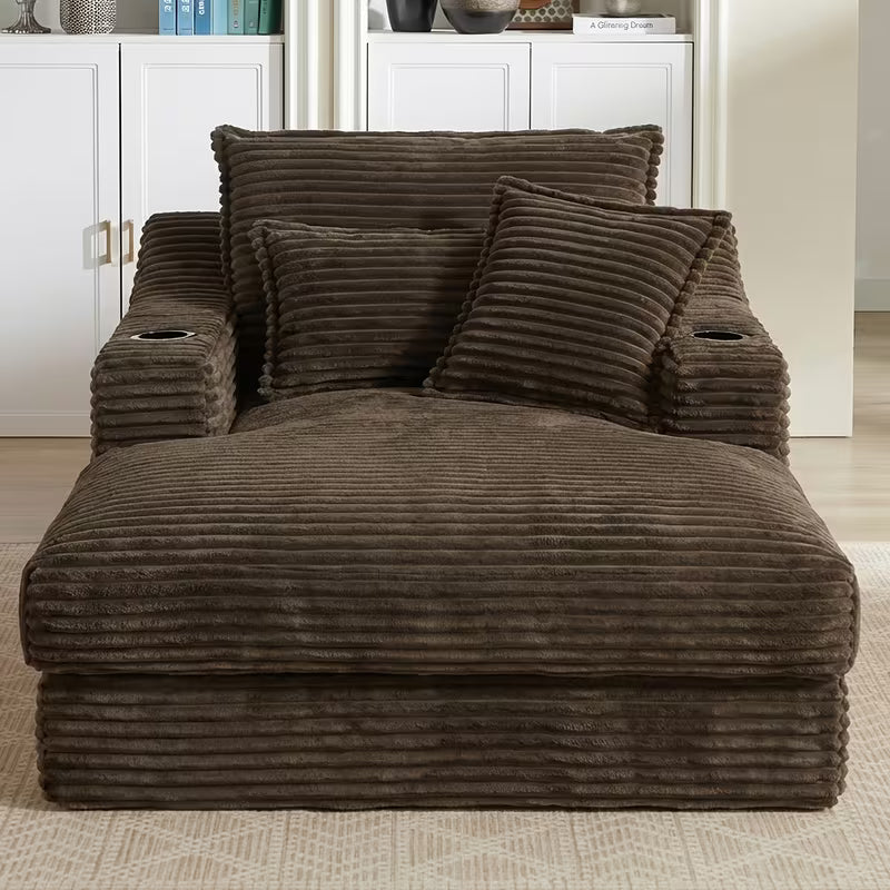 Sleeper Sofa | 68" Boneless Cloud Recliner Sofa Bed with Cup Holder — product view 3
