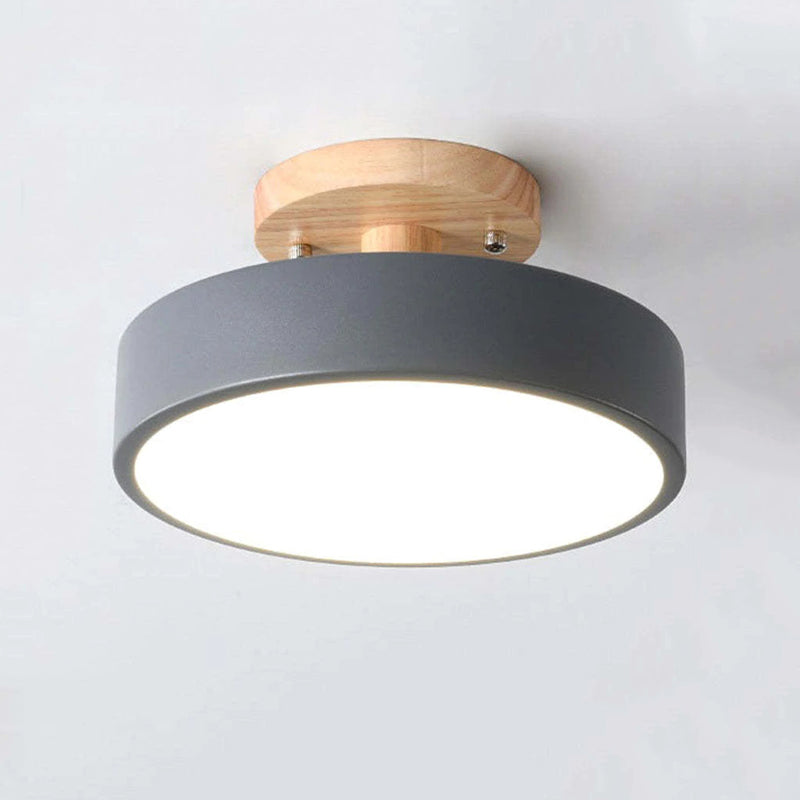 Orya Round LED Flush Mount Ceiling Light Modern Wood Colorful — product view 5