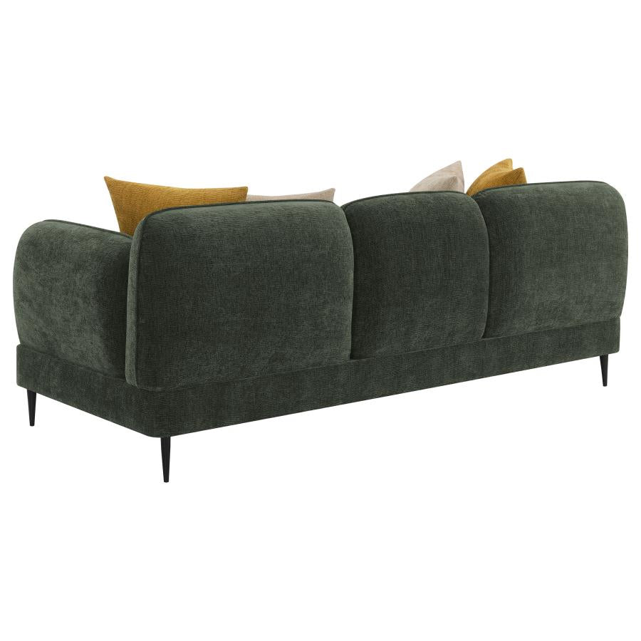 Coaster Jade 2-Pc Green Chenille Fabric Mid-Century Modern Sofa and Love Seat Set with Overstuffed Arms – 509131-S2 — product view 3