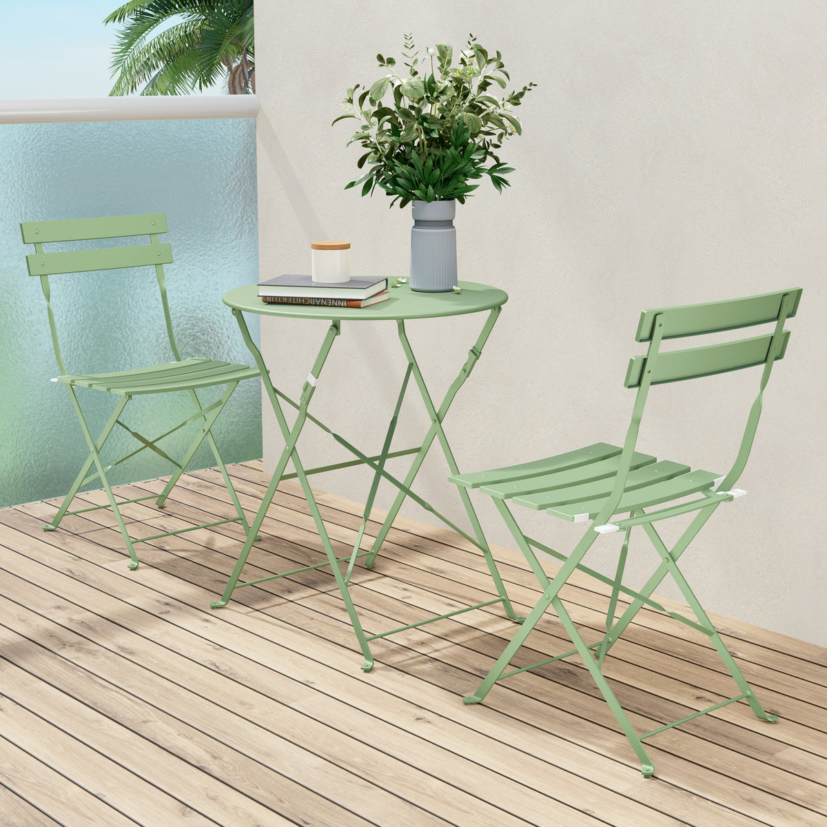 LOUNGE YARD Outdoor Premium Steel 3-Piece Foldable Patio Sets — product view 1