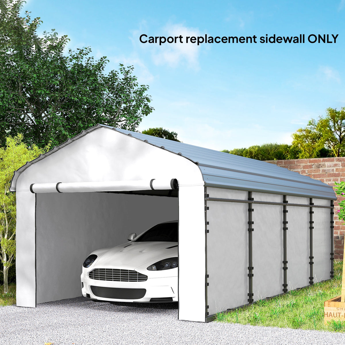 Carport Sidewall Panels Set of 4 for 10' x 15' Structures, White — product view 4