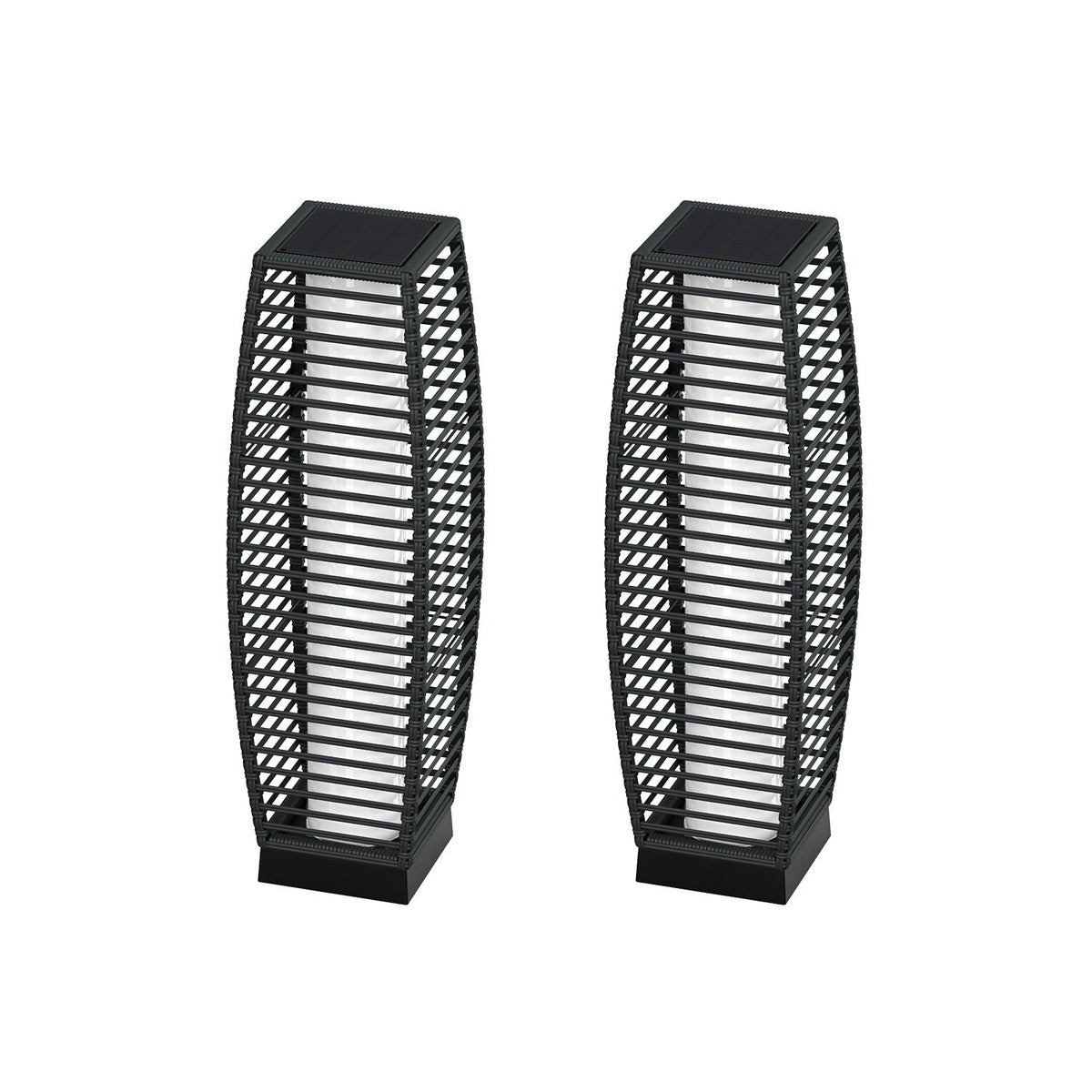 LOUNGE YARD Outdoor Solar-Powered Crossover Woven Resin Wicker Floor Lamp — product view 5