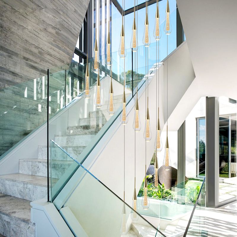 Teardrop Gold Pendant Light — product view 3