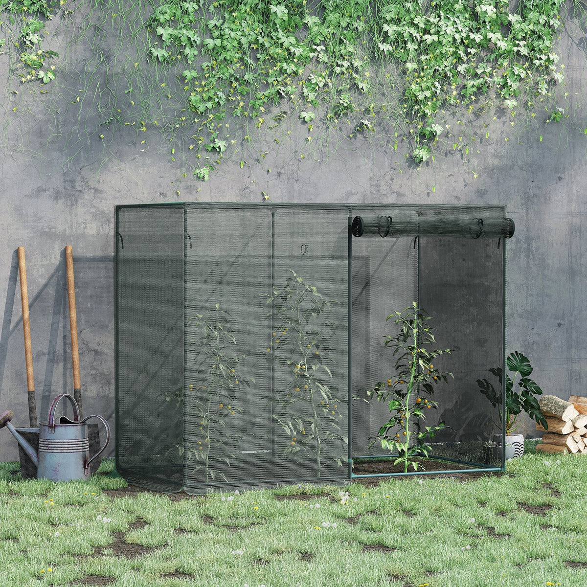6' x 3' x 5' Crop Cage with Zippered Doors, Black — product view 3