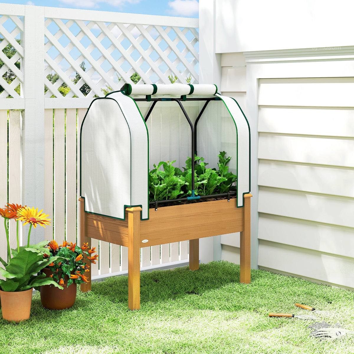 35" x 22" x 47" Raised Garden Bed with PE Cover, Sand — product view 3