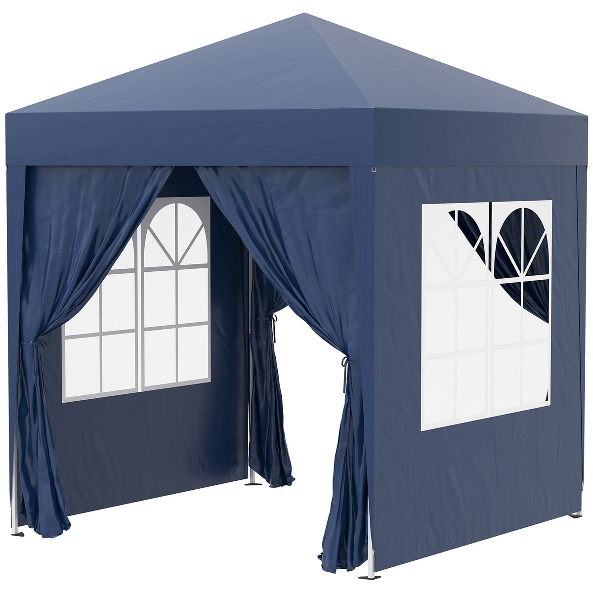 6.6' x 6.6' Pop-Up Canopy Tent with Removable Sidewalls and Carry Bag, Blue — product view 2