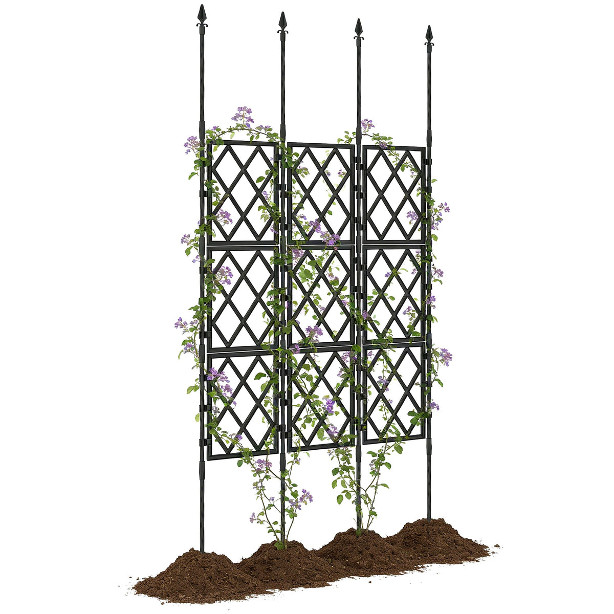 Foldable Garden Trellis for Climbing Plants, 85 x 197 cm, Black — product view 1
