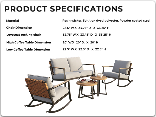 LOUNGE YARD 2-Seat Outdoor Loveseat with Thick Cushions — product view 6