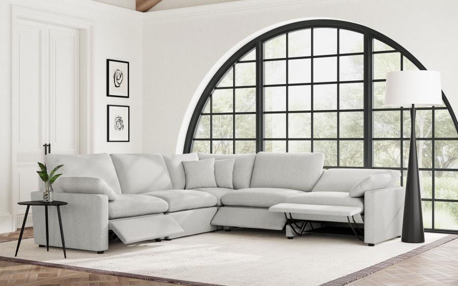 Coaster Collins Grey Fabric 5-Pc Power Motion Sectional Sofa with Charging Ports – 609560P — product view 2