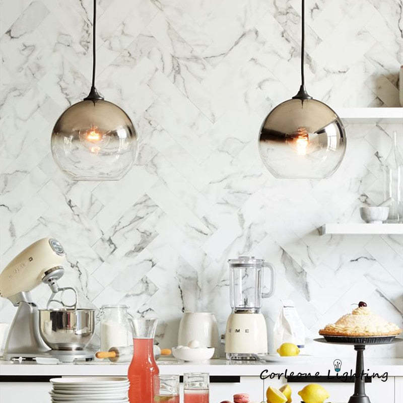 Brina Frosted Balloon Pendant Light Gradient — product view 5