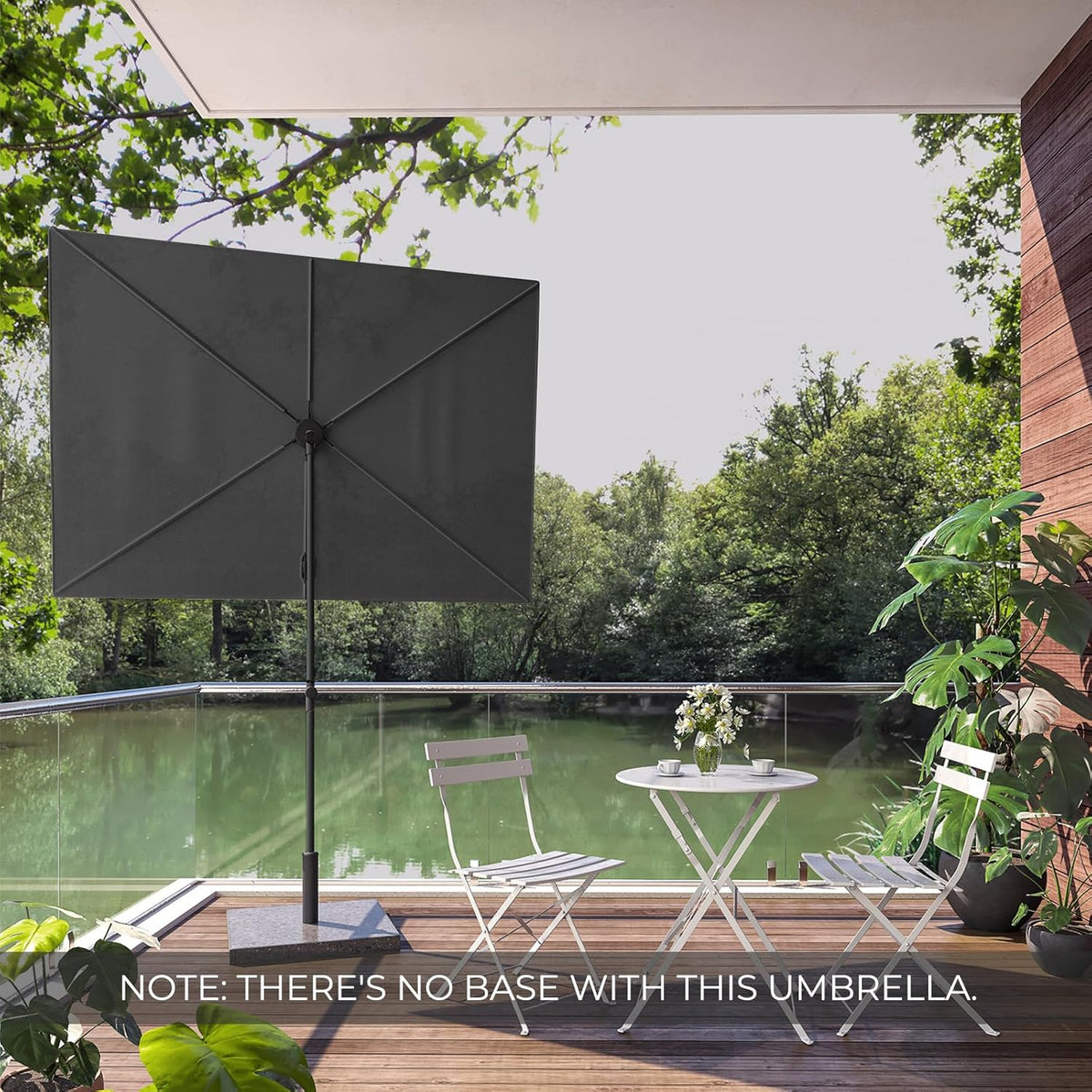 LOUNGE YARD Outdoor JENA 6x4 FT Rectangular Flat Patio Market Umbrella — product view 4