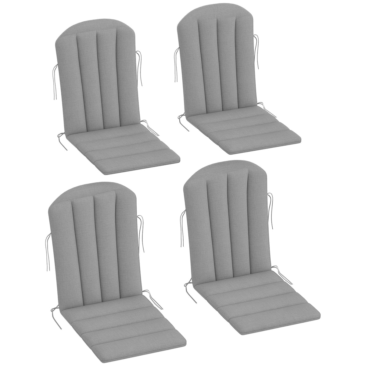4-Piece Adirondack Chair Cushions, 49" x 20" x 2", Gray — product view 1