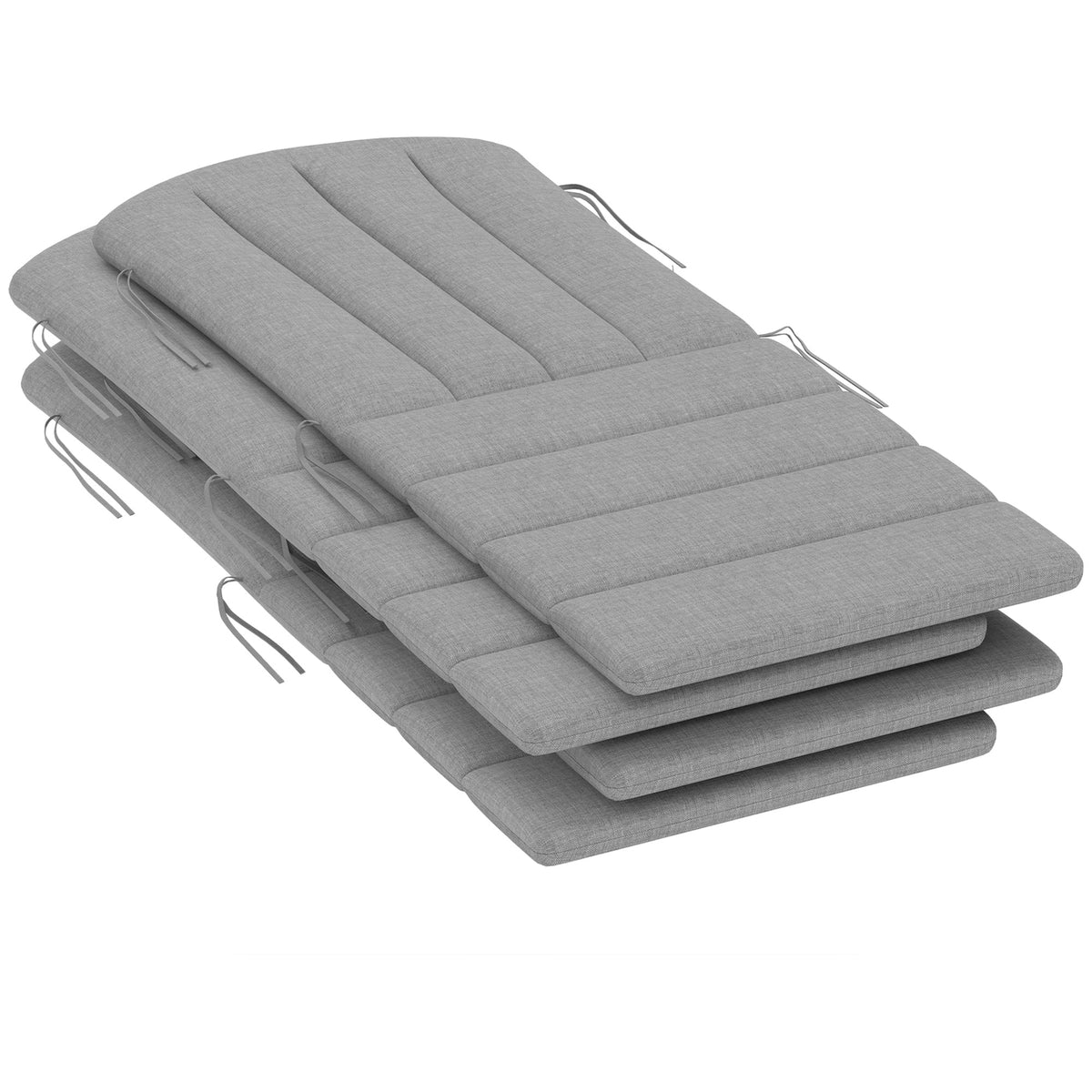 4-Piece Adirondack Chair Cushions, 49" x 20" x 2", Gray — product view 2