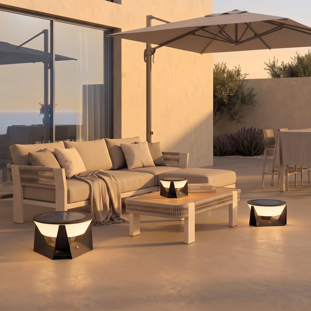 RIRZ COVE | Modern Solar Outdoor Floor Lamp — product view 2