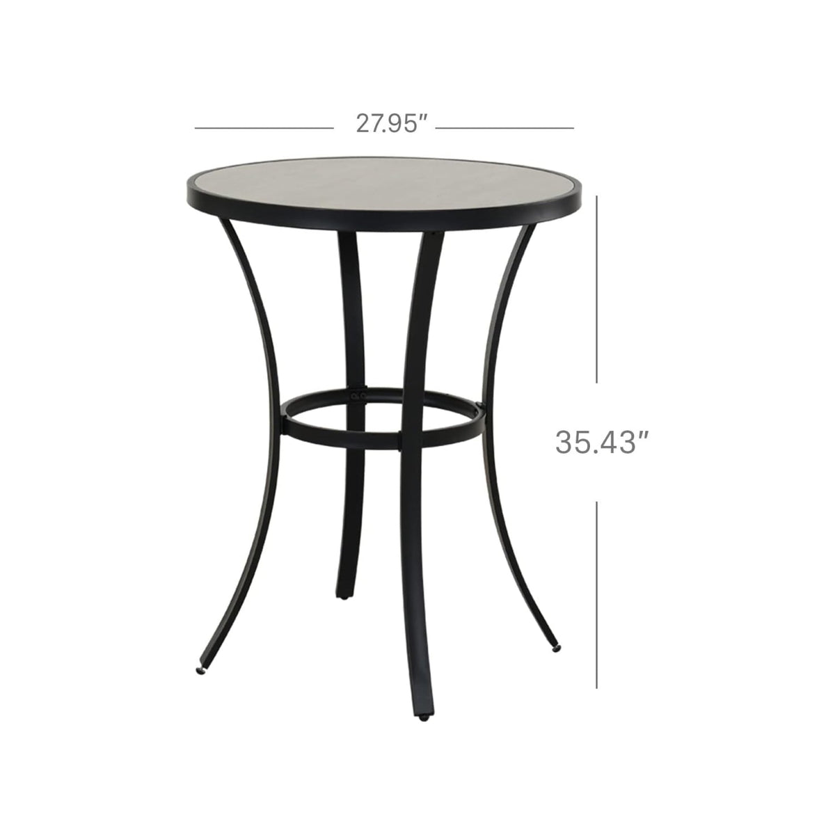 LOUNGE YARD Counter Height Bar Table, 35.5” Outdoor Weather-Resistant Round Dining Table — product view 4