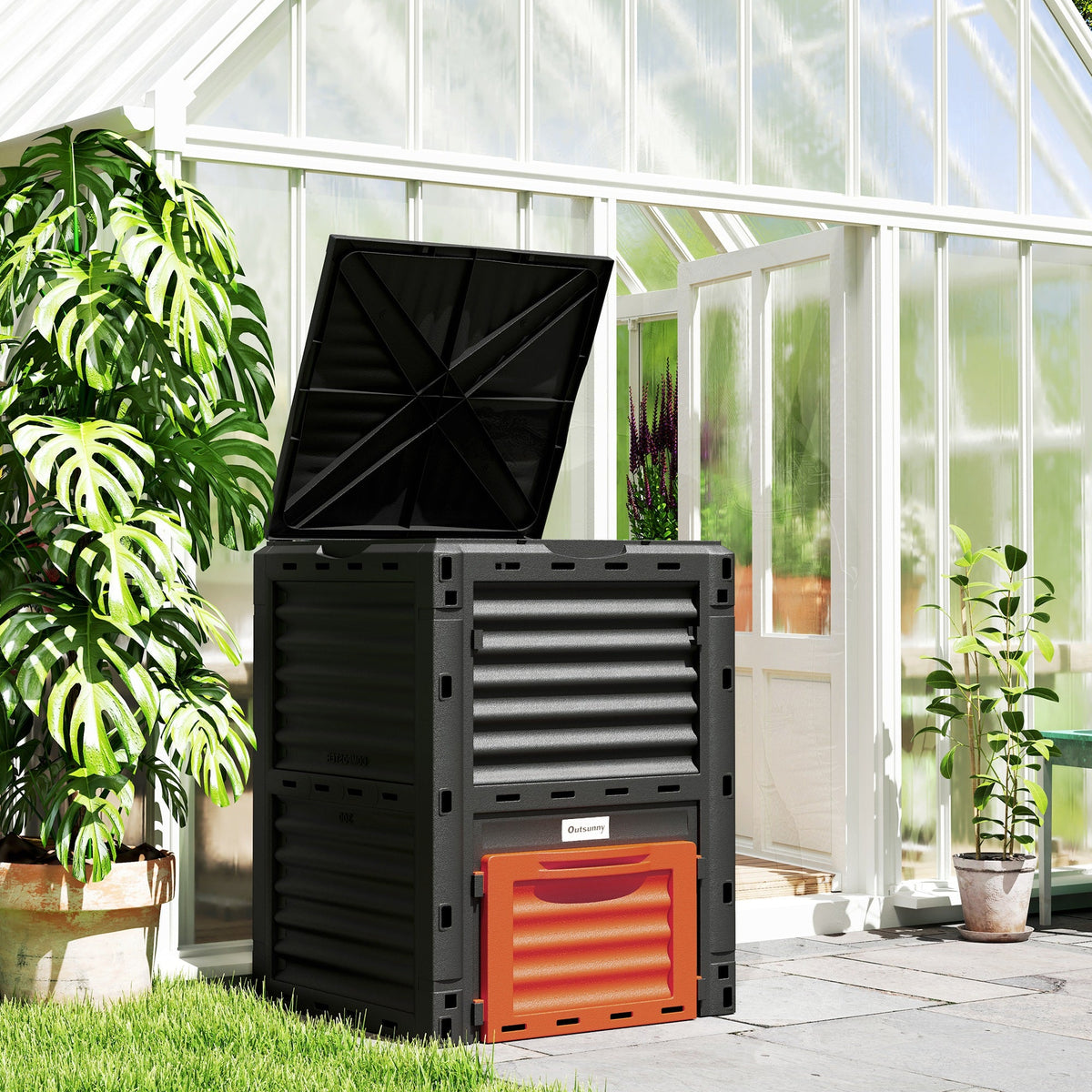 80 Gallon Garden Large Capacity Compost Bin, Orange — product view 3