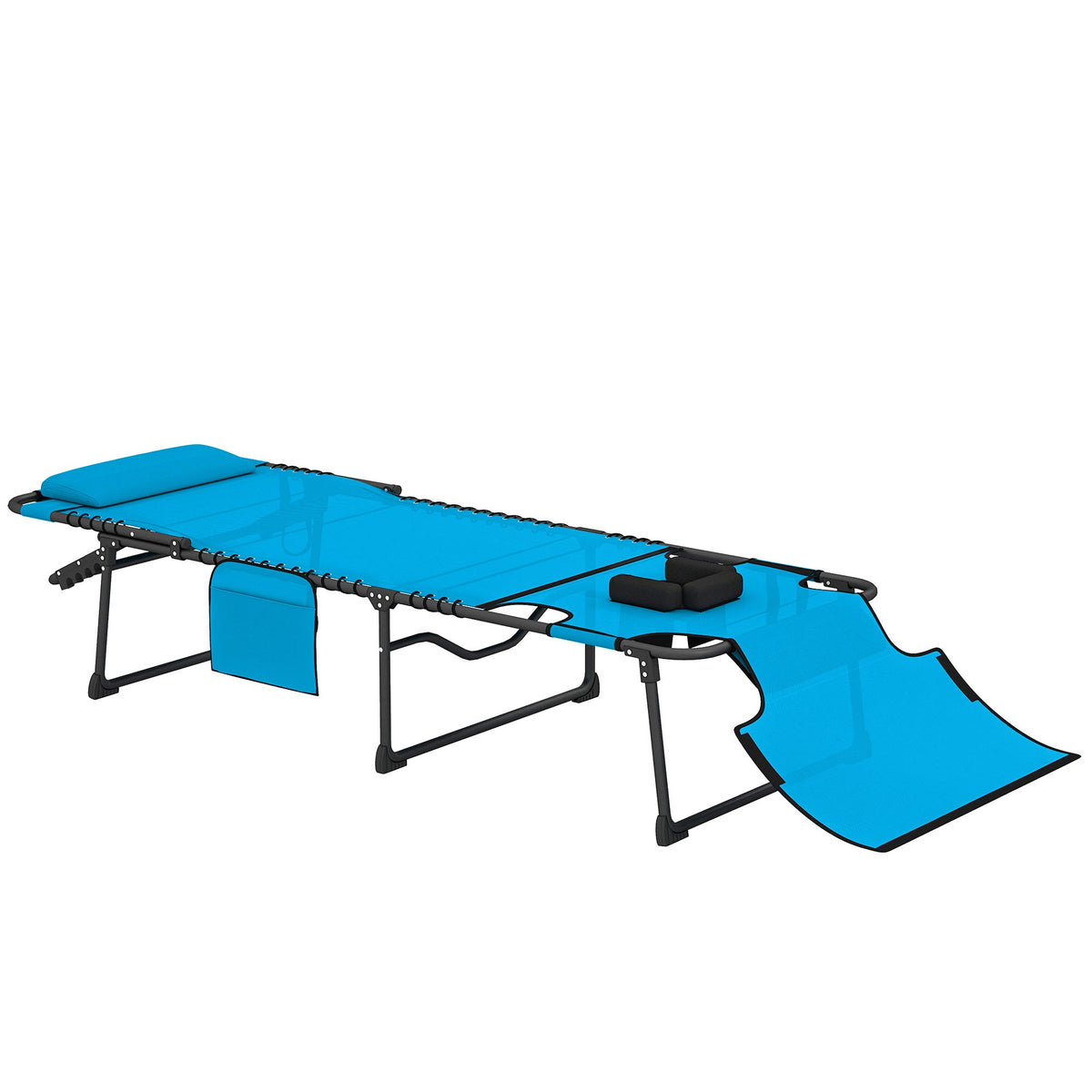 Folding Chaise Lounge with Face Hole, Blue — product view 2