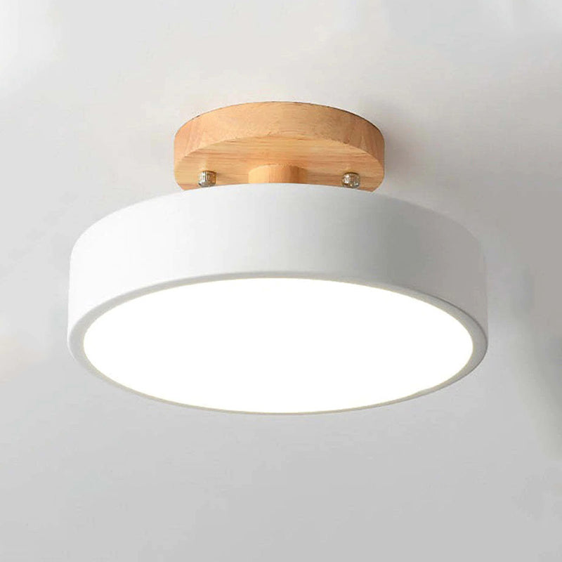 Orya Round LED Flush Mount Ceiling Light Modern Wood Colorful — product view 2