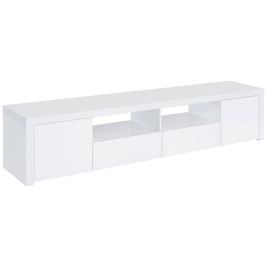 Jude White High Gloss 79" TV Stand with 2 Doors & 2 Drawers – 704262 — product view 2