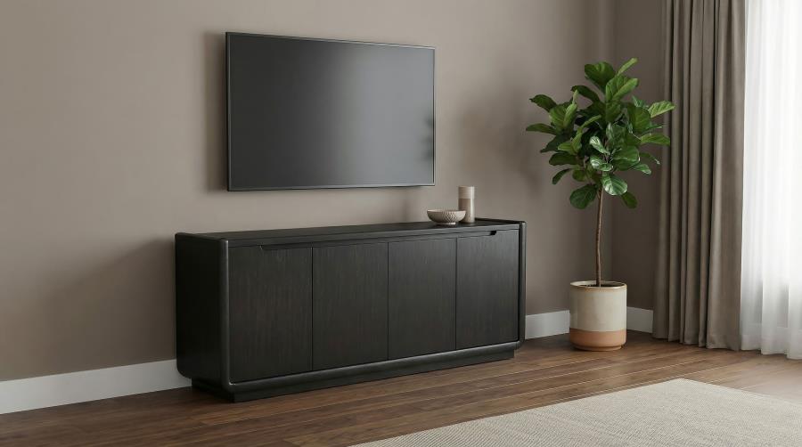 Leandro 72-Inch 4-Door TV Stand Media Console Burnished Black – 704633 — product view 1