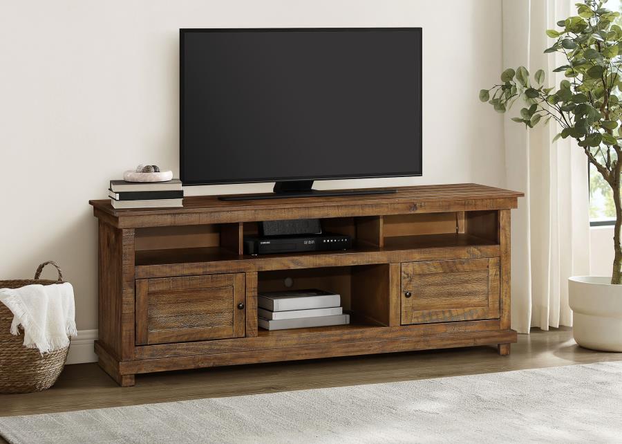 Payne Distressed Brown Wood 70" 2-Door Country Cottage Style TV Stand – 710043 — product view 1