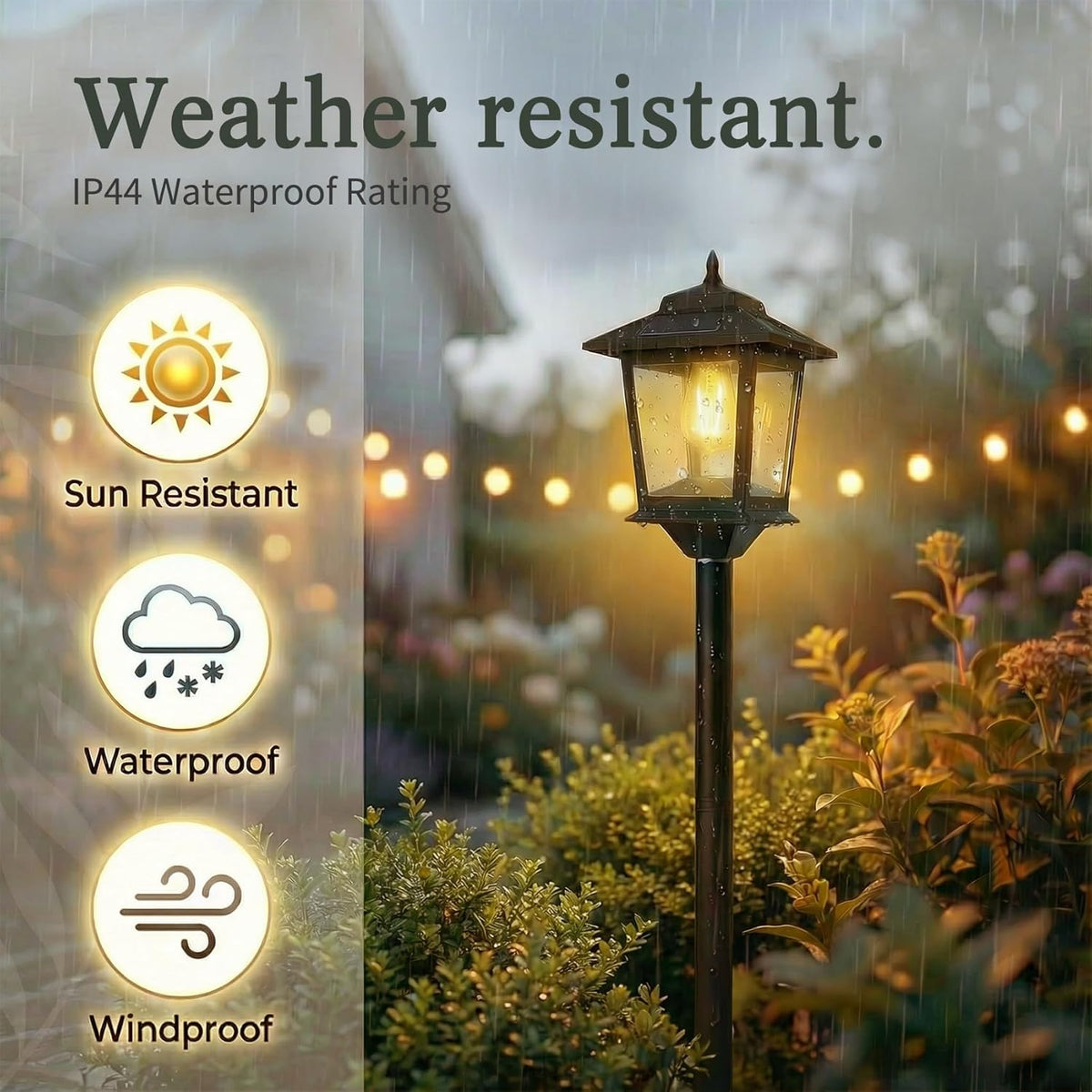 Solar Post Lantern Driveway Warm White Waterproof Outdoor Curb Appeal — 1, 2 & 4-Pack — product view 6