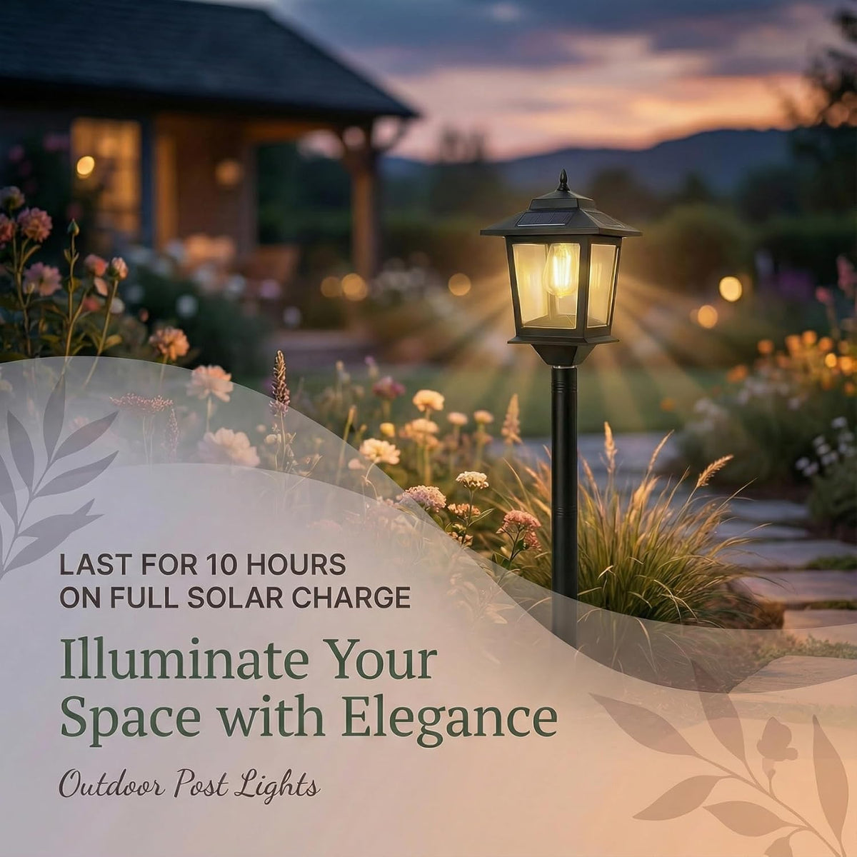 Solar Post Lantern Driveway Warm White Waterproof Outdoor Curb Appeal — 1, 2 & 4-Pack — product view 5
