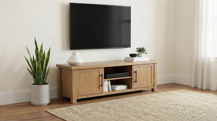 Beasley Golden Oak Wood 71" 2-Door Modern TV Stand – 723323 — product view 1