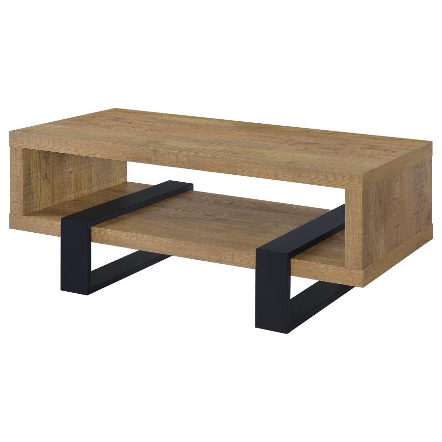 Coaster Dinard Mango and Black Finish Wood Coffee Table – 723678 — product view 2