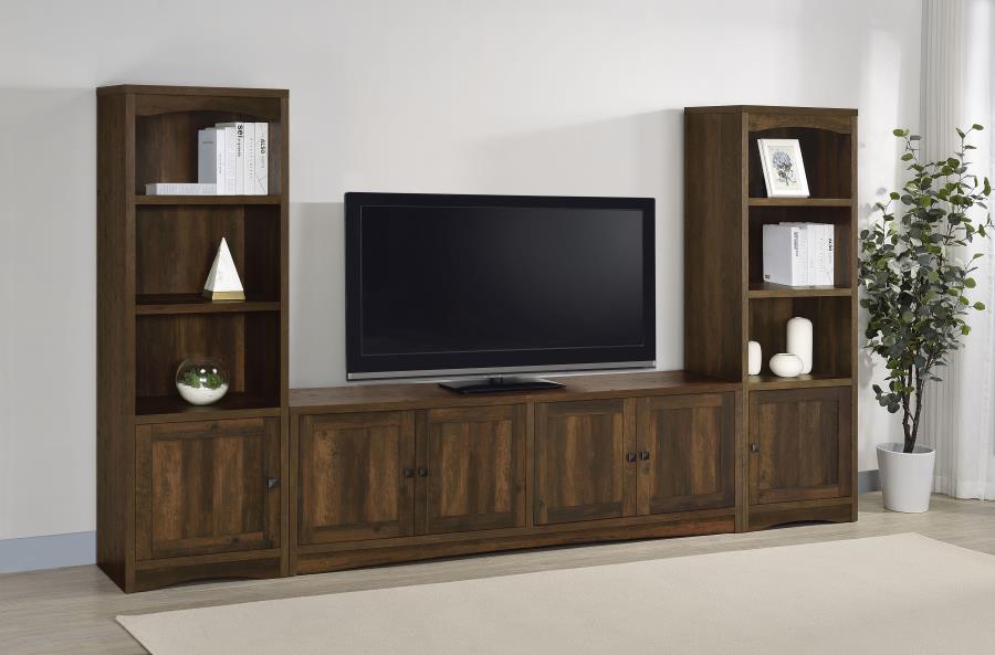 Laughlin Dark Pine 3-Piece Entertainment Center with TV Stand & Media Towers – 724123-SET — product view 1