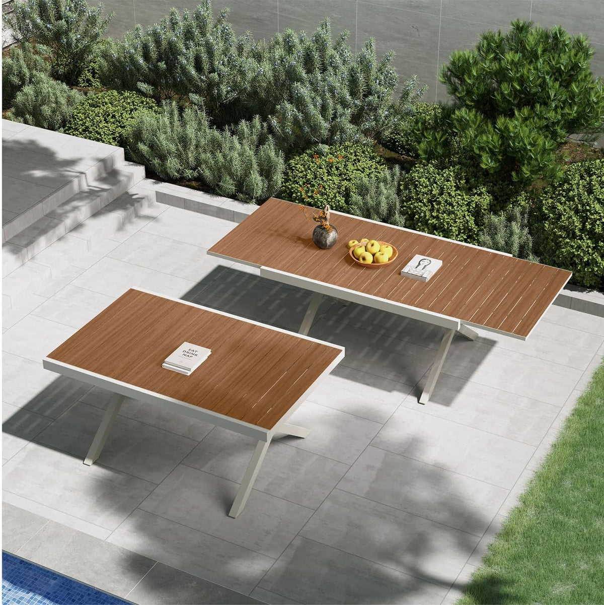 LOUNGE YARD Expandable Patio Dining Table, Extra Large 94.5" Rectangular Table — product view 1