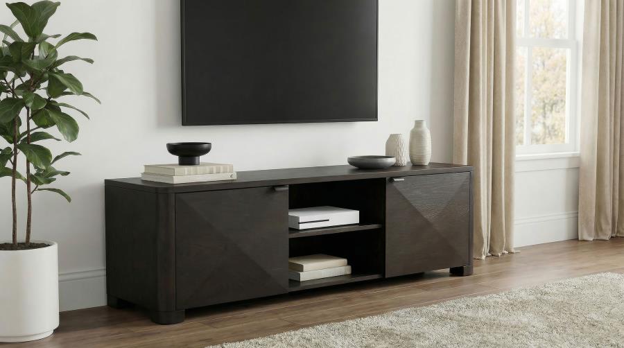 Marcelo Coffee Brown Wood 71" 2-Door Modern TV Stand – 736063 — product view 1