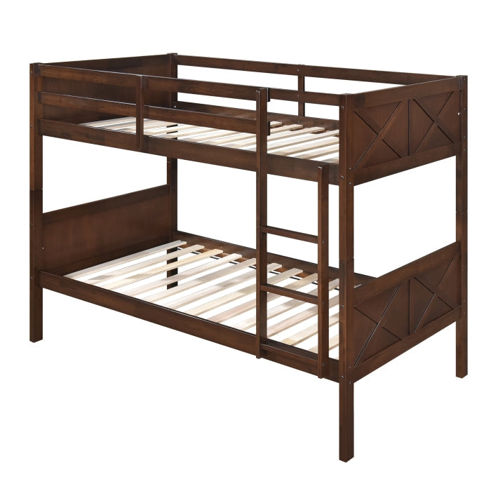 University Espresso Twin Over Twin Convertible Bunk Bed – Milton Greens Stars - 7542 — product view 4