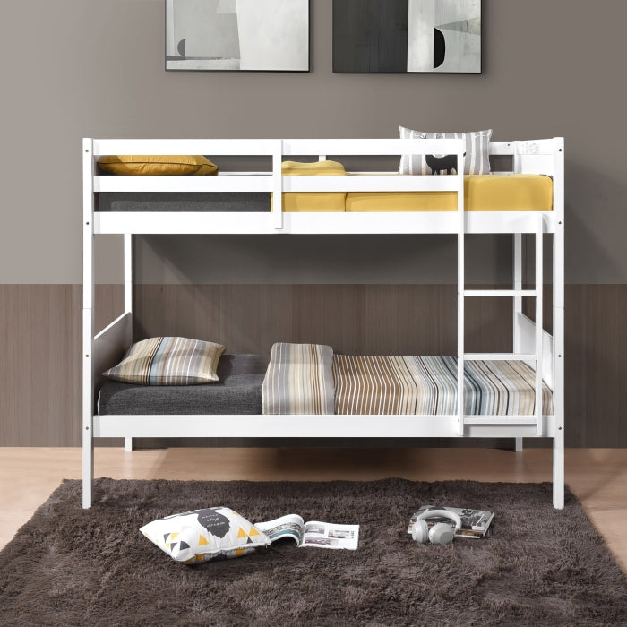 University White Twin Over Twin Convertible Bunk Bed – Milton Greens Stars - 7543 — product view 2