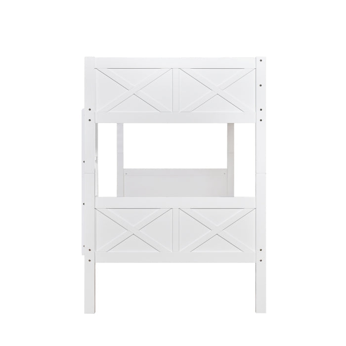 University White Twin Over Twin Convertible Bunk Bed – Milton Greens Stars - 7543 — product view 5