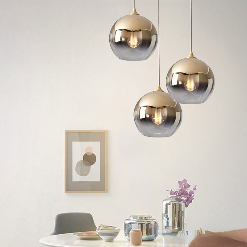 Brina Frosted Balloon Pendant Light Gradient — product view 1