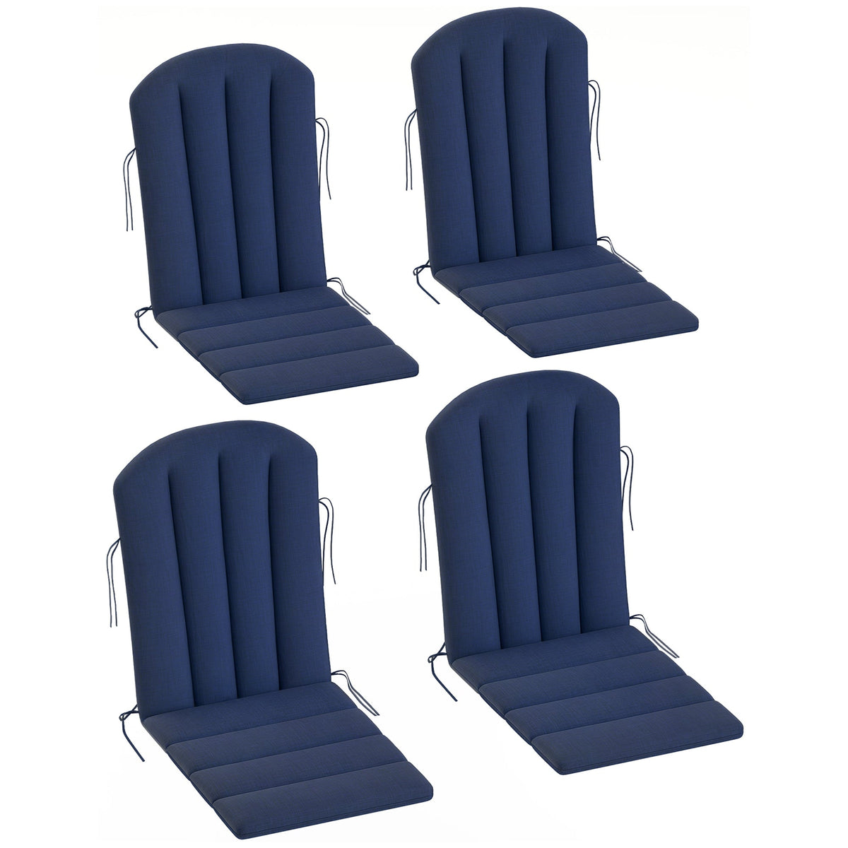 4-Piece Adirondack Chair Cushion Set with Ties, Navy Blue — product view 1