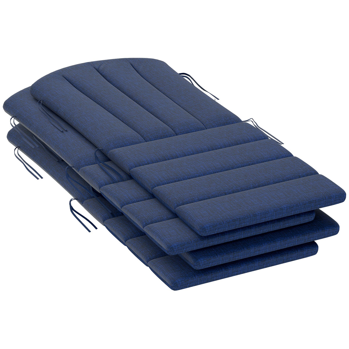 4-Piece Adirondack Chair Cushion Set with Ties, Navy Blue — product view 2