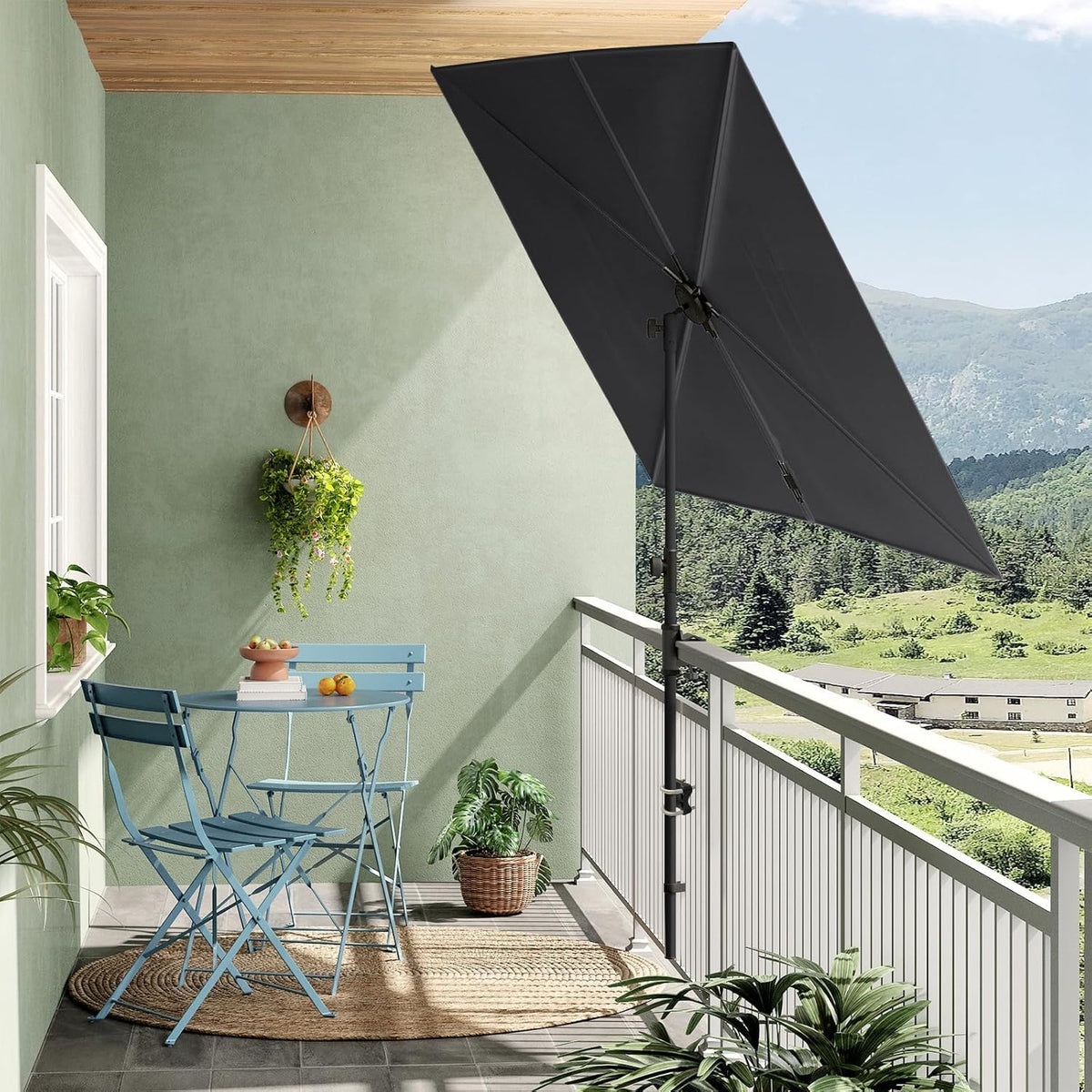 LOUNGE YARD Outdoor JENA 6x4 FT Rectangular Flat Patio Market Umbrella — product view 3