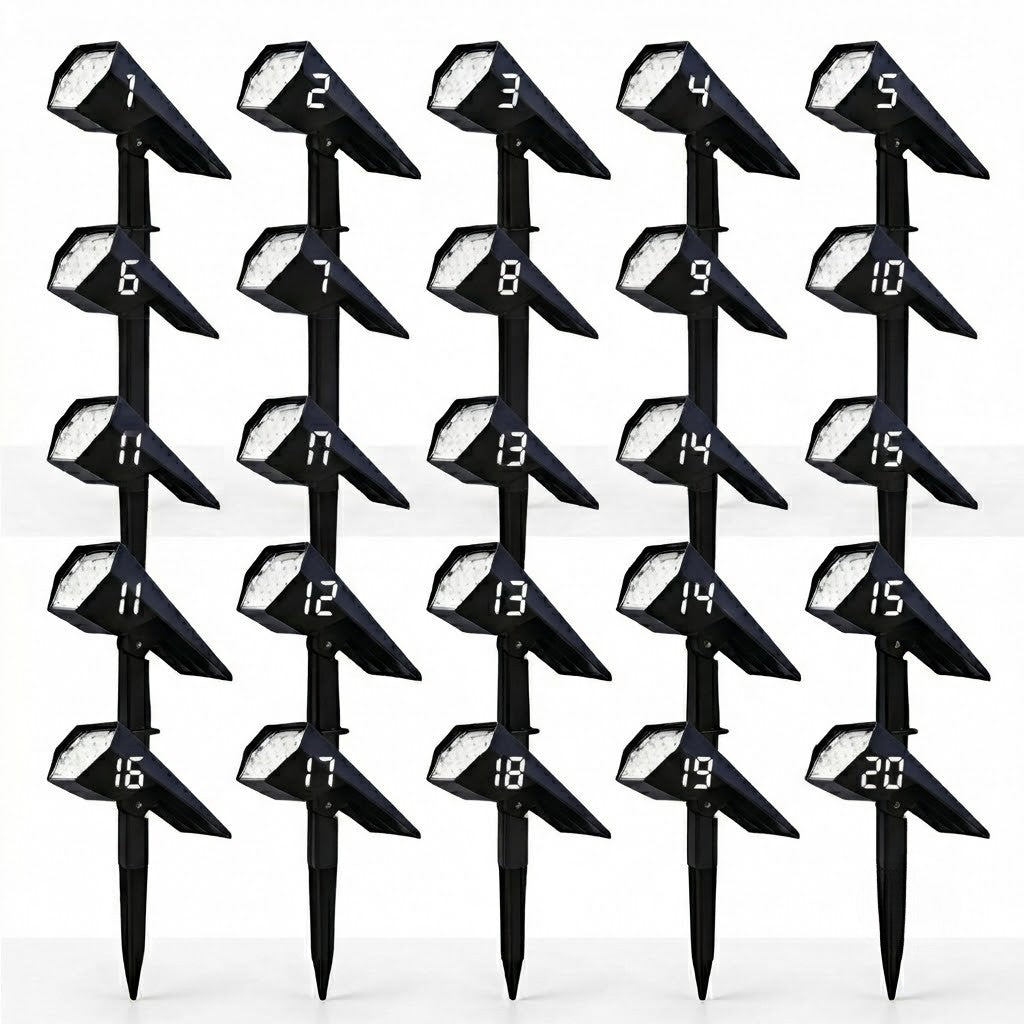 Solar Flood Spike Light Adjustable Angle Aluminum Glass Landscape Outdoor — Warm White Sets — product view 6
