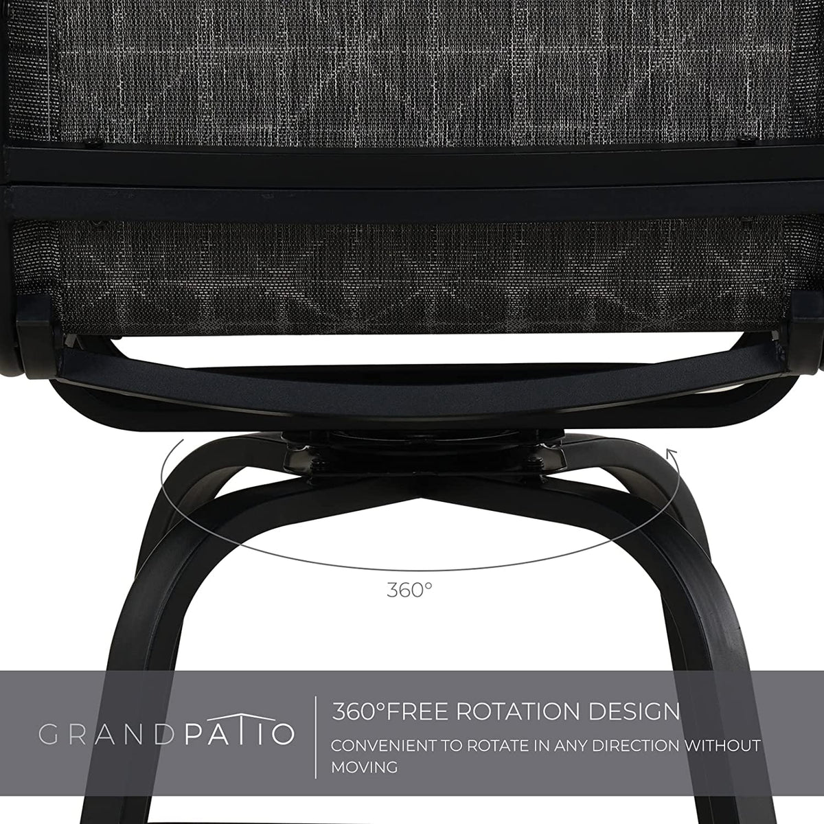 LOUNGE YARD 3 Piece High Foot Swivel Stool Bar Set with Rotation Function — product view 7