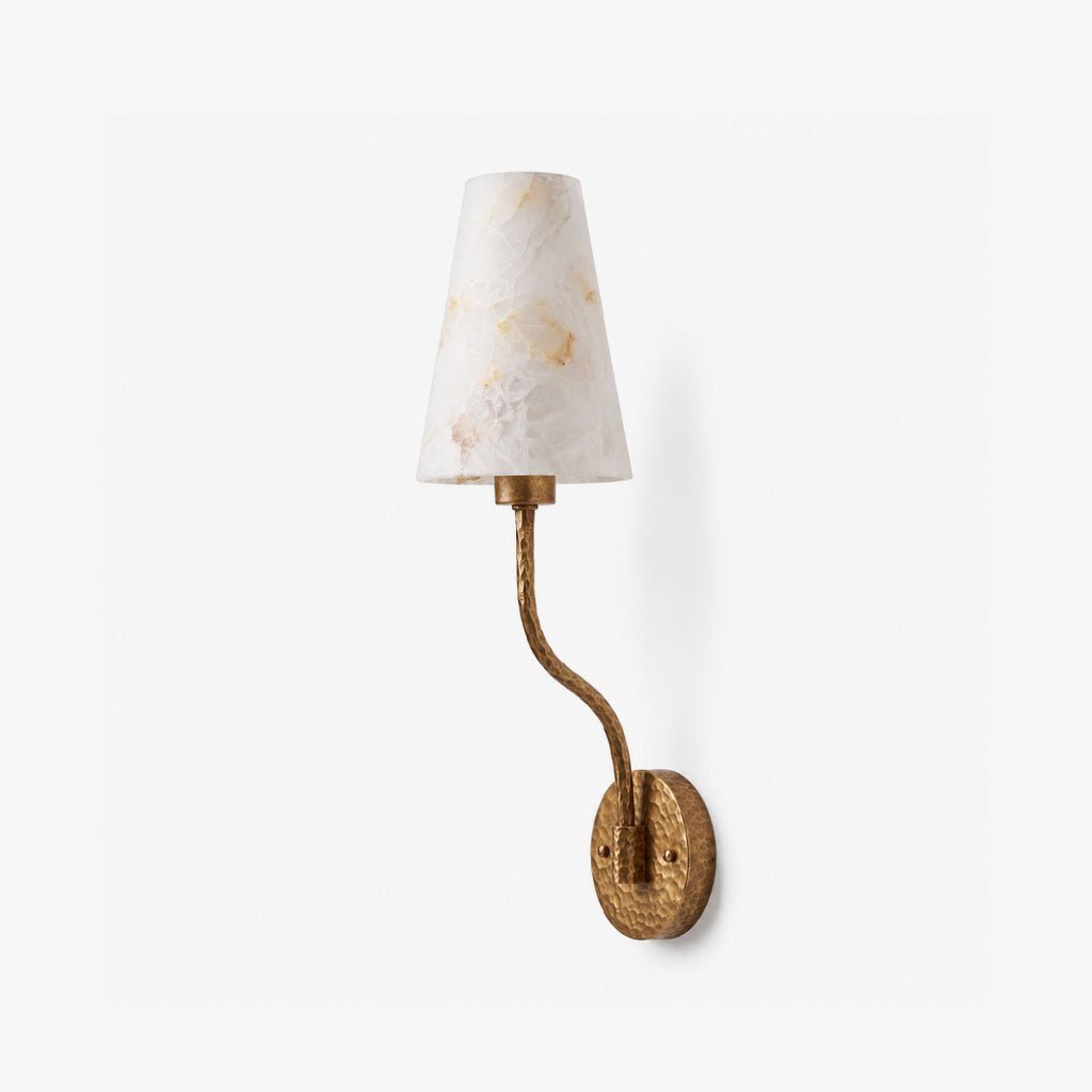 Corwin Hammered Brass Cone Sconce — product view 1