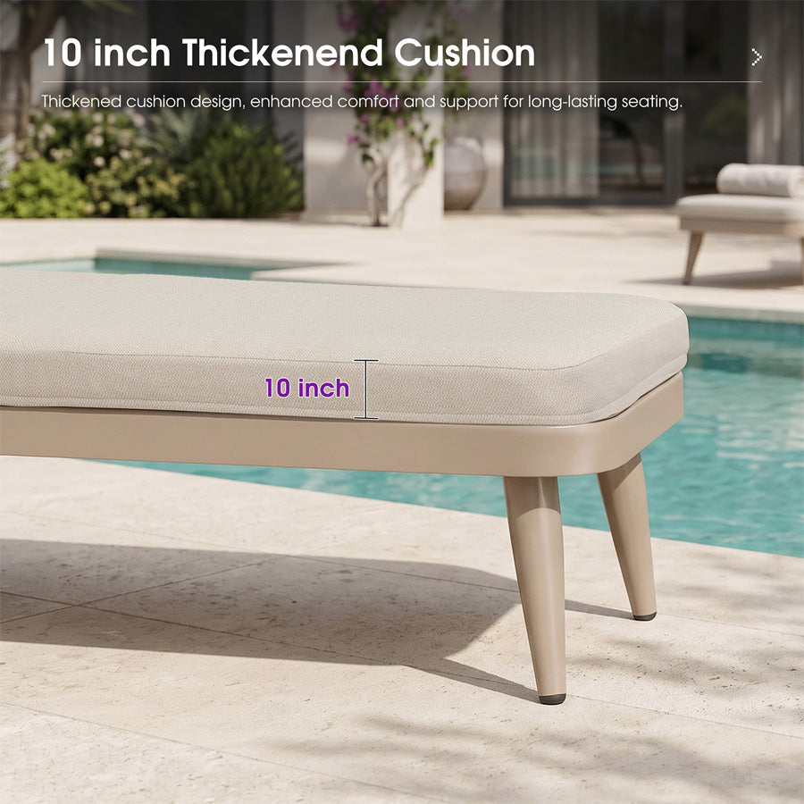 PURPLE LEAF Patio Chaise Lounge Chair Aluminum Pool Lounge Chairs for Outdoor with 2 Cushions for Deck, Pool, Lawn, Garden, Courtyard, Porch — product view 5