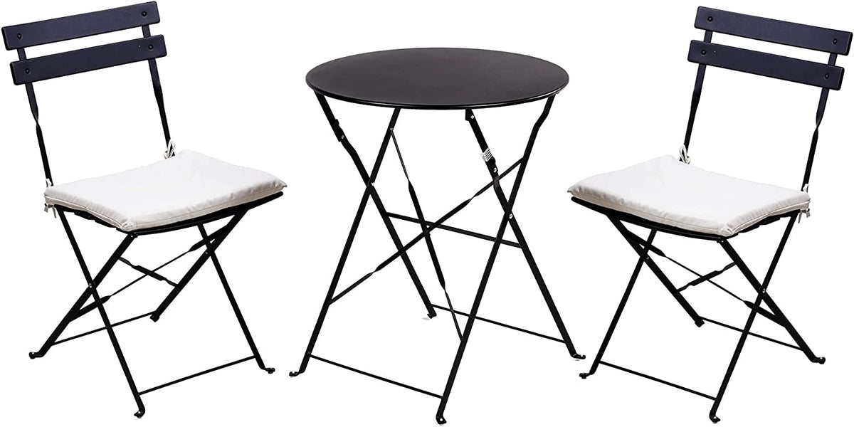 LOUNGE YARD Steel Patio Bistro Sets Cushions, Water-Resistance Cushions for 3-Piece Patio Set, Set of 2 — product view 3